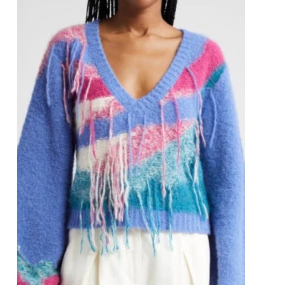 Banjanan Maya Alpaca Blend Sweater – Cropped Small hand knit Peruvian MSRP $327
